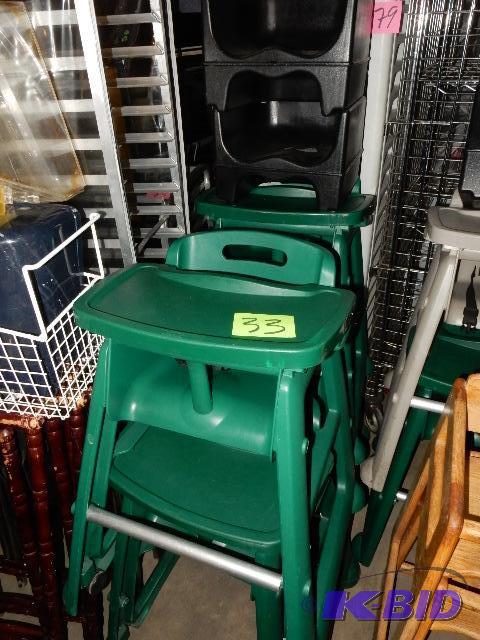 lot 33 image: 4 Plastic High chairs, 2 booster seats