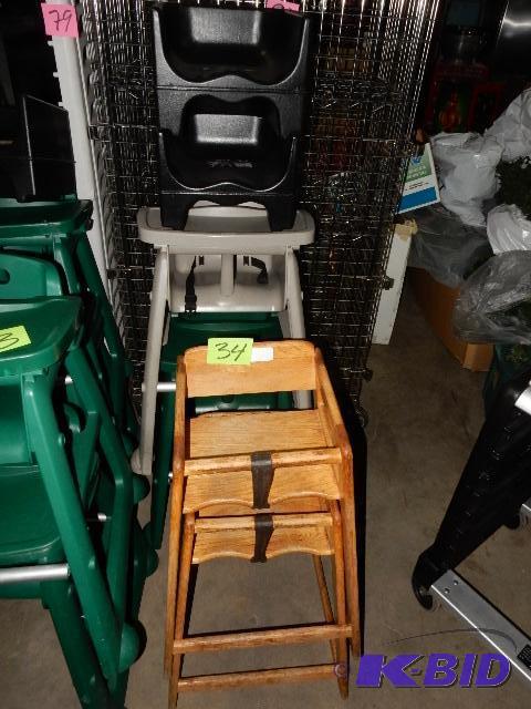 lot 34 image: 4 High chairs, 3 booster seats