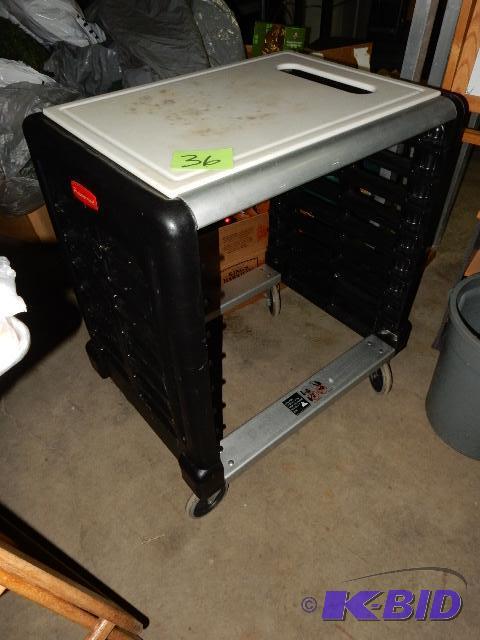 lot 36 image: Rubbermaid Rolling Cart