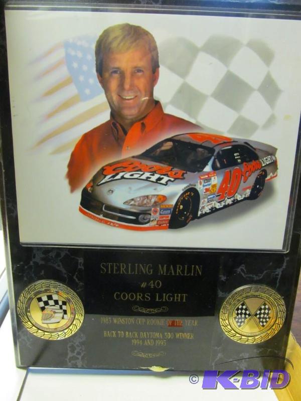 lot 21 image: Sterling Martin #40 Coors Light Large Plaque