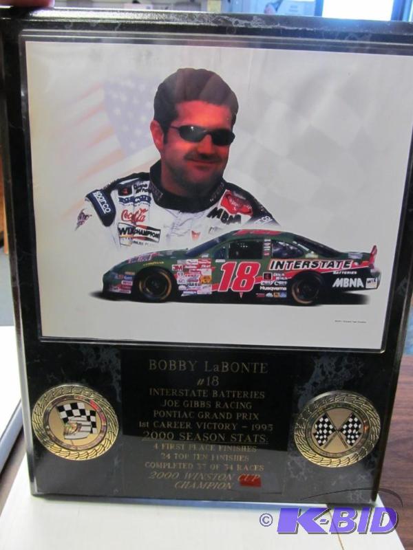 lot 22 image: Booby LaBonte #18 Interstate Batteries Large Plaque