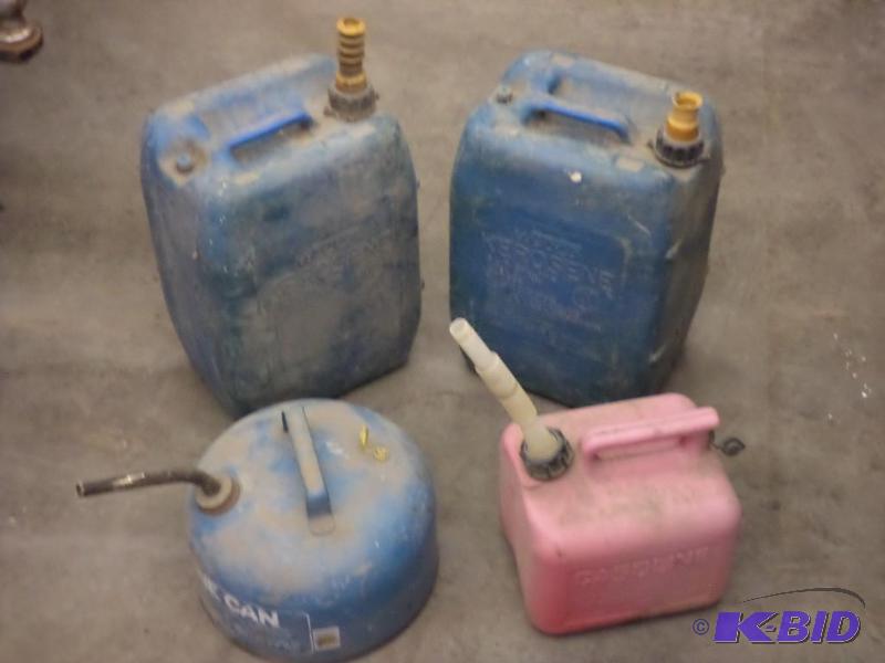 lot 49 image: (3) Kerosene & (1) Gasoline Fuel Cans...