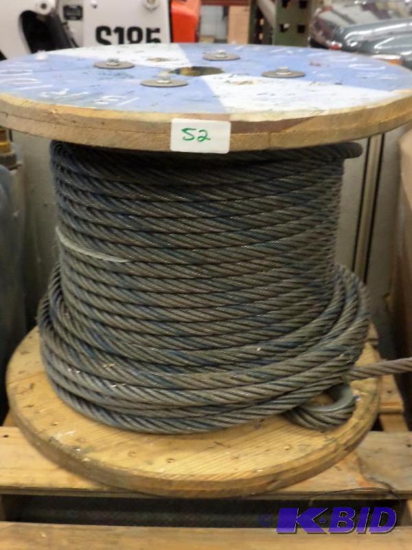 lot 52 image: 200ft Spool Of Fiber Core 34" 6x19 Cabl...