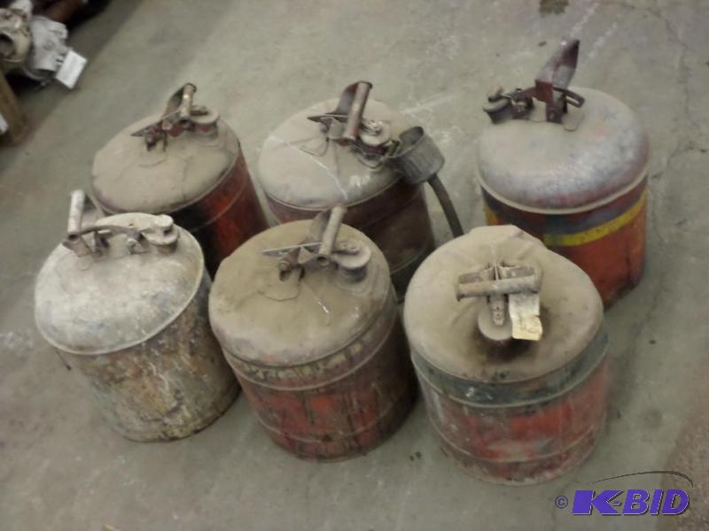 lot 72 image: (6) 5-Gallon Steel Fuel Cans...