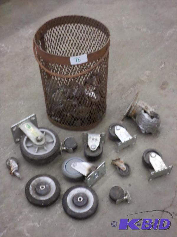 lot 76 image: Basket Of Assorted Caster Wheels...
