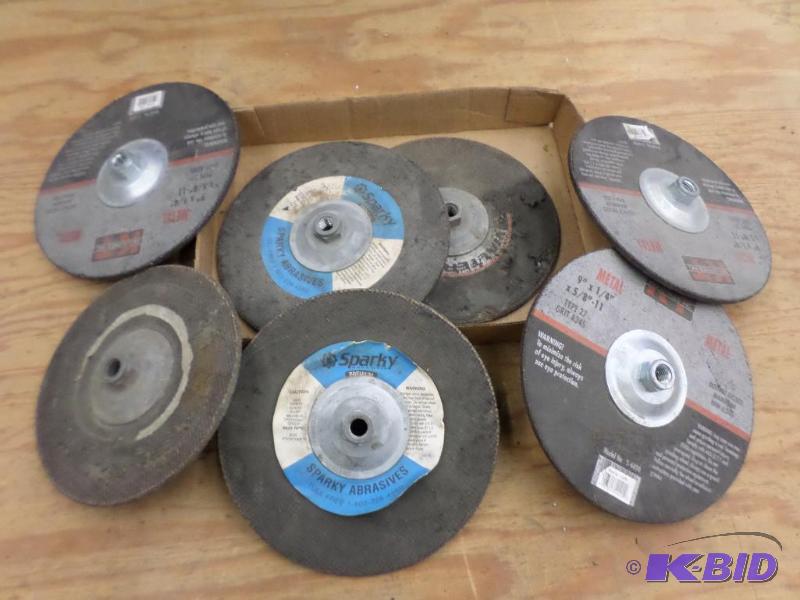 lot 89 image: Lot Of (7) 9" Metal Grinding Wheels, Som...