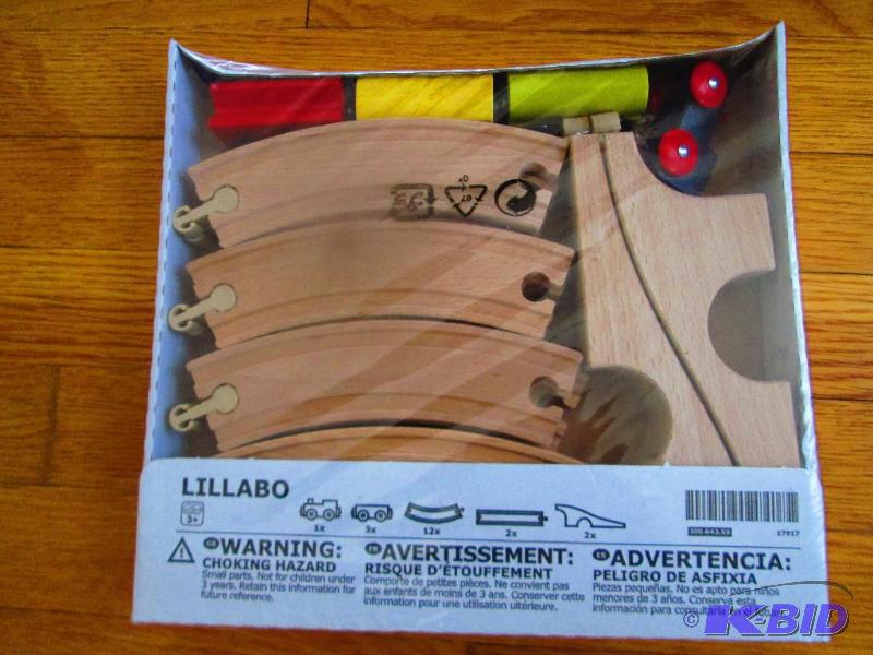 lot 20 image: New wood train and track set from Ikea...