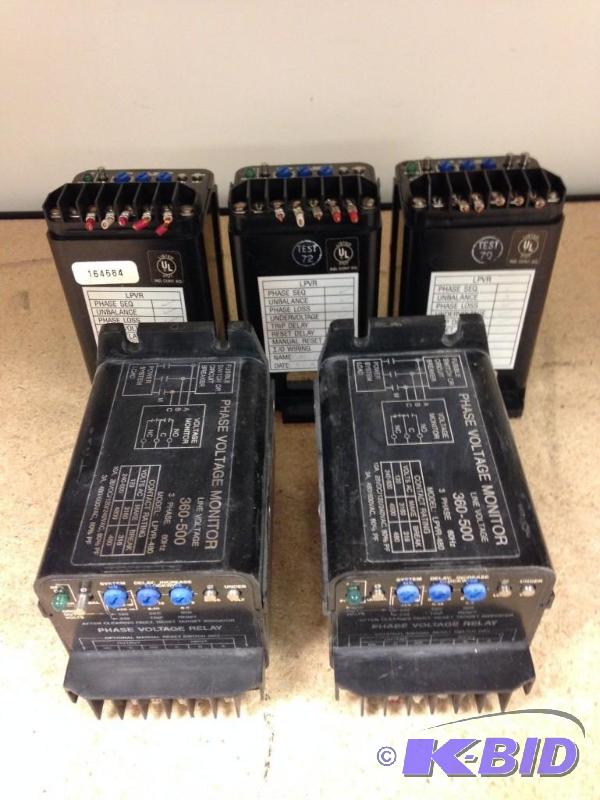 lot 11 image: Lot of (5) Phase Voltage Monitors LPVR-480 ...