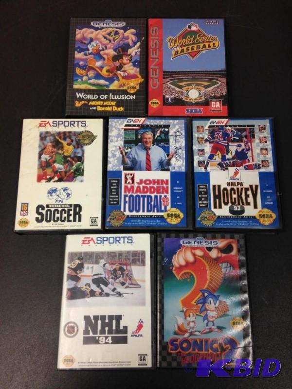lot 37 image: Lot of (7) Sega Genesis Video Games Mixed Lo...
