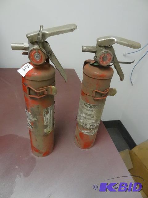 2 fully charged fire extinguishers...