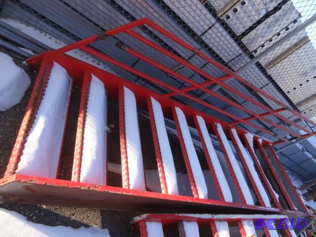Metal stairs. 44 x 132. Hand rail and platfor...