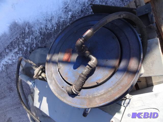 Blue oil hose reel....