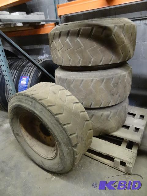 Set of 4 skid loader tires. 14-17.5. Recaps...
