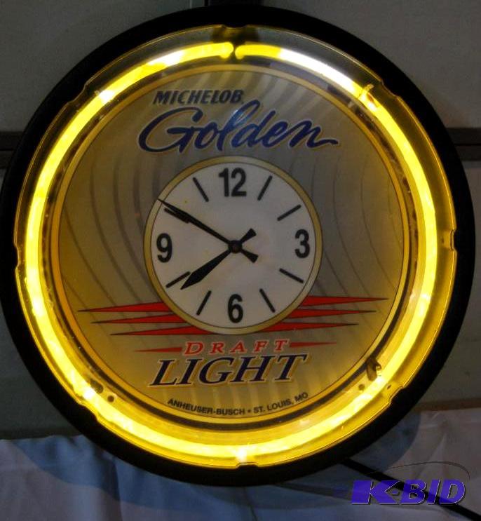 lot 13 image: Michelob Golden Draft Light 50s Retro Neon Ba...