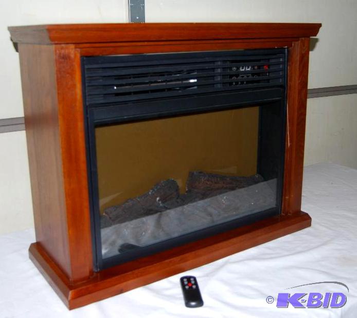 lot 16 image: Infrared Fireplace With Mantel, adjustable fl...