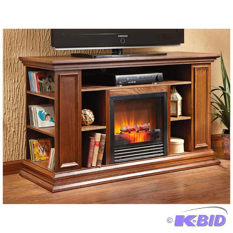 lot 31 image: Castlecreek Media Center Fireplace, dark oak ...