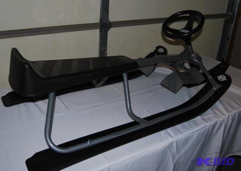 lot 34 image: Snow Racer Sled, tubular steel frame, foot br...
