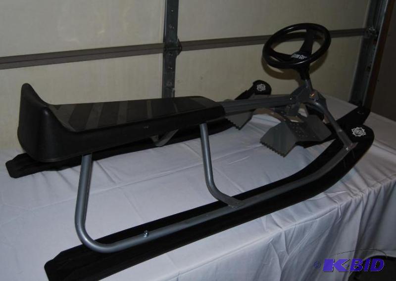 lot 71 image: Snow Racer Sled, tubular steel frame, foot br...