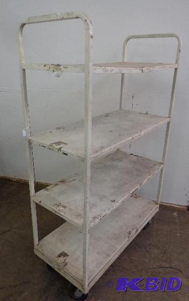 lot 1 image: 4 Shelf Rolling Storage Rack   44" Long ...