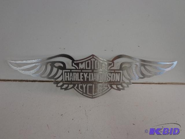 lot 102 image: Harley Davidson Emblem   27" Brushed Sta...