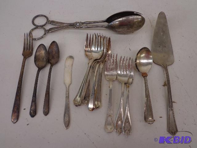 lot 112 image: Assorted Silverware   1847 Rogers Forks  Leon...