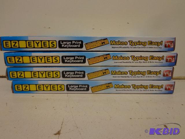 lot 142 image: EZ Eyes Keyboards   Set of 4  4 x Larger Lett...