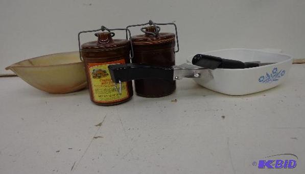 lot 143 image: Crocks and more   2 Crocks - 4 12" w L...