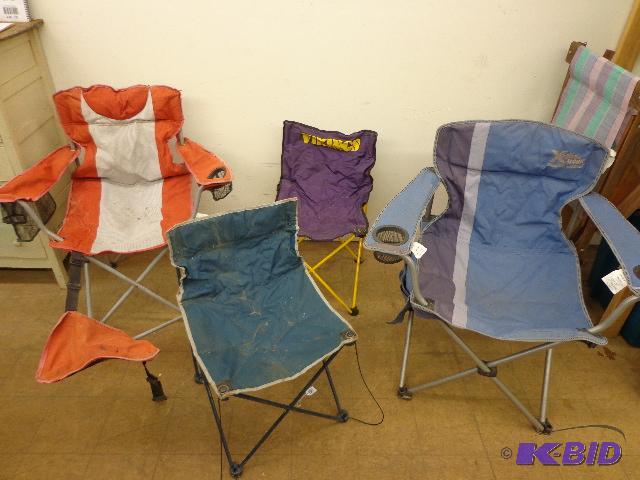 lot 30 image: Portable Chairs   2 Blue  1 Red  1 Vikings  A...