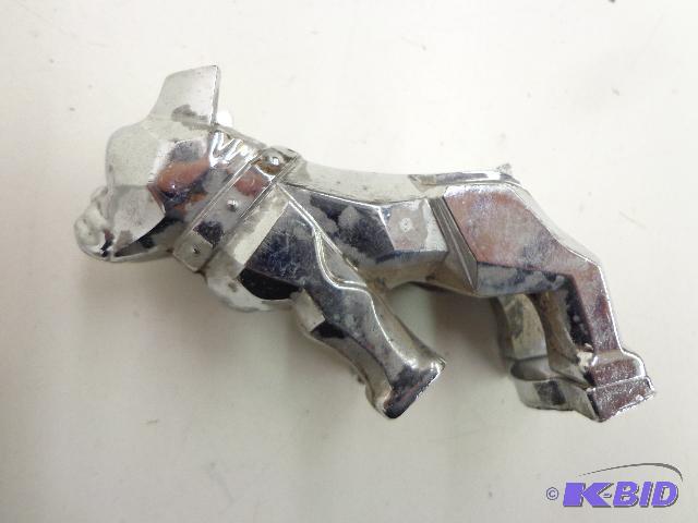 lot 46 image: Bulldog Hood Ornament   Silver  4" Long ...