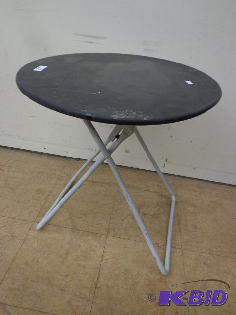 lot 77 image: Portable Card Table   Black Metal Top  18&quo...