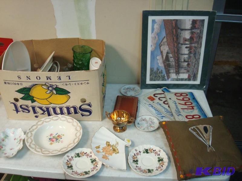 Lot Of Various Items China And License Plates...