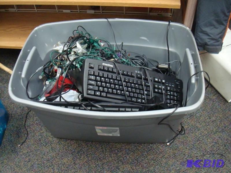 Grey Bin Of Electronics And Wires...