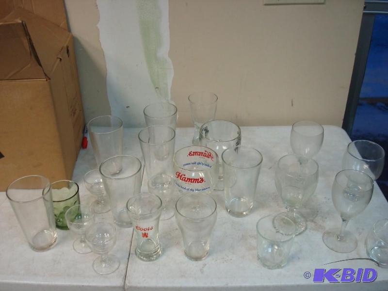 Lot Of Glasses Hamms Coors...
