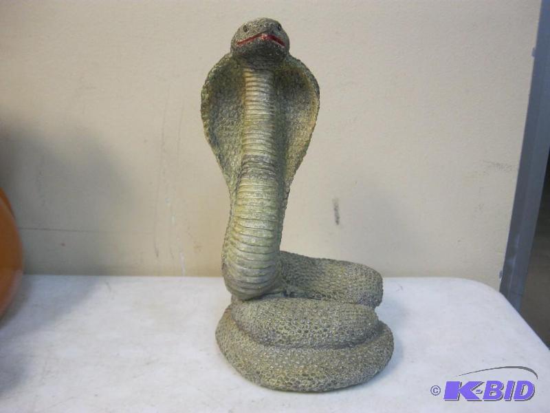 Homemade Ceramic Cobra Statue, Hollow...