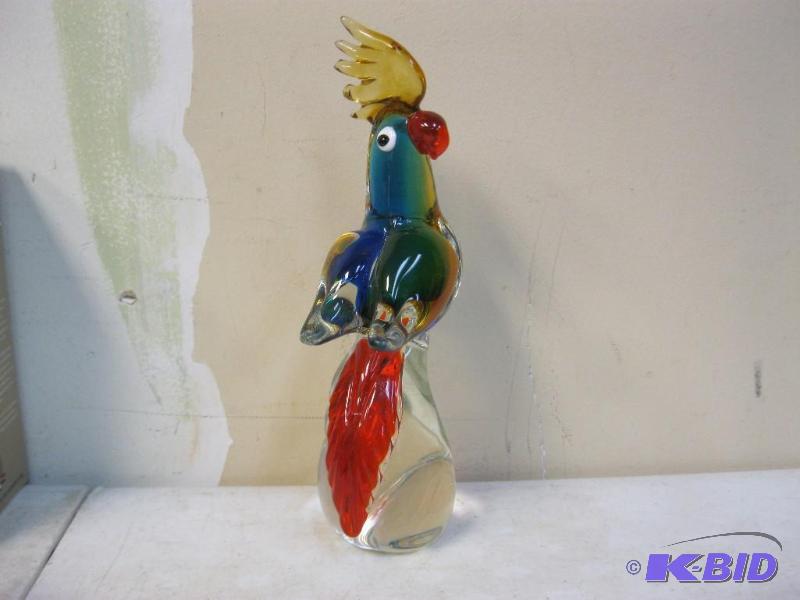 Colorful Glass Parrot Statue...