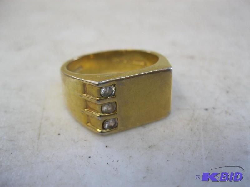 Mens Gold Tone Fashion Ring With Stones&nbsp...