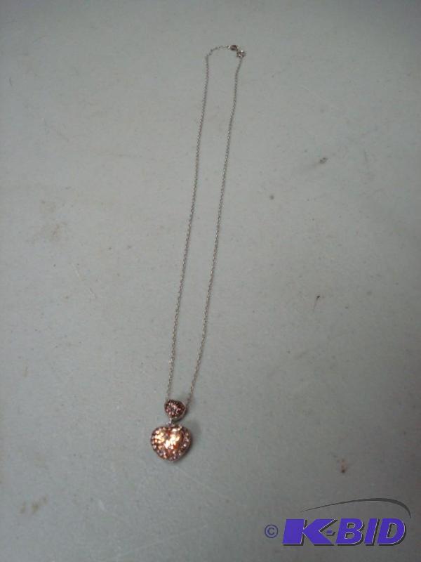 Heart Fashion Necklace With Stones Marked 925...