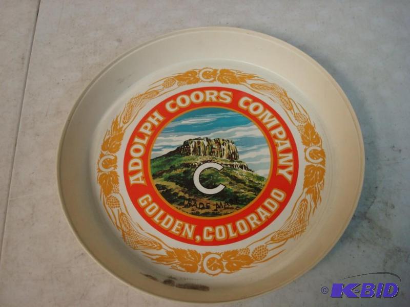 Vintage Coors Beer Tray Plastic Burn In Corne...
