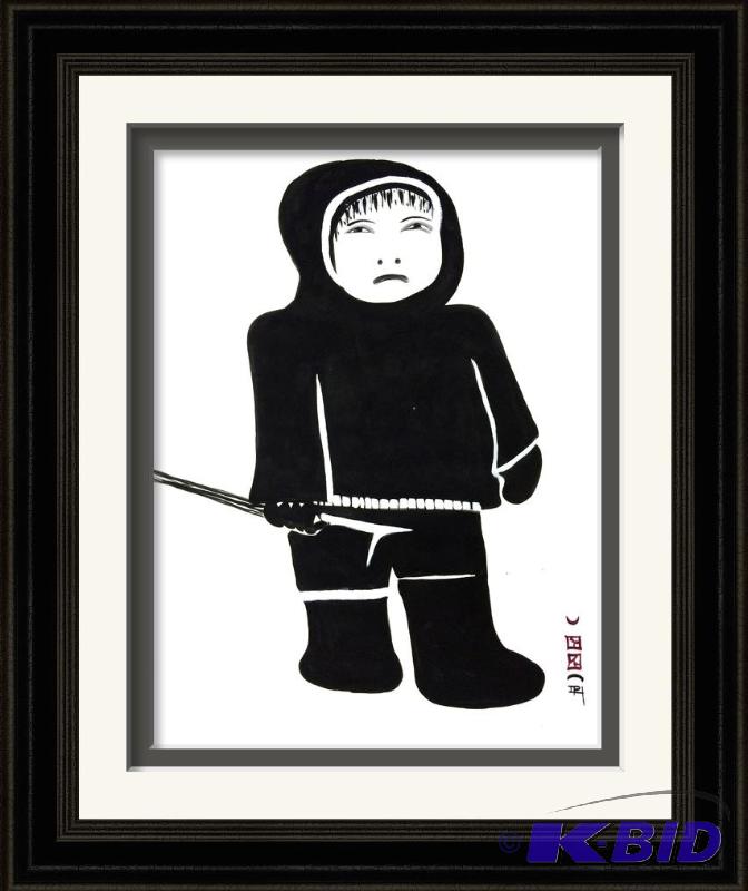 Large  Eskimo Gouache - Signed