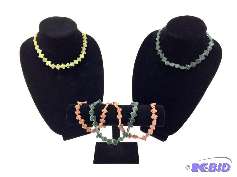 Lot of 5 Stone Bead Necklaces.  (only)