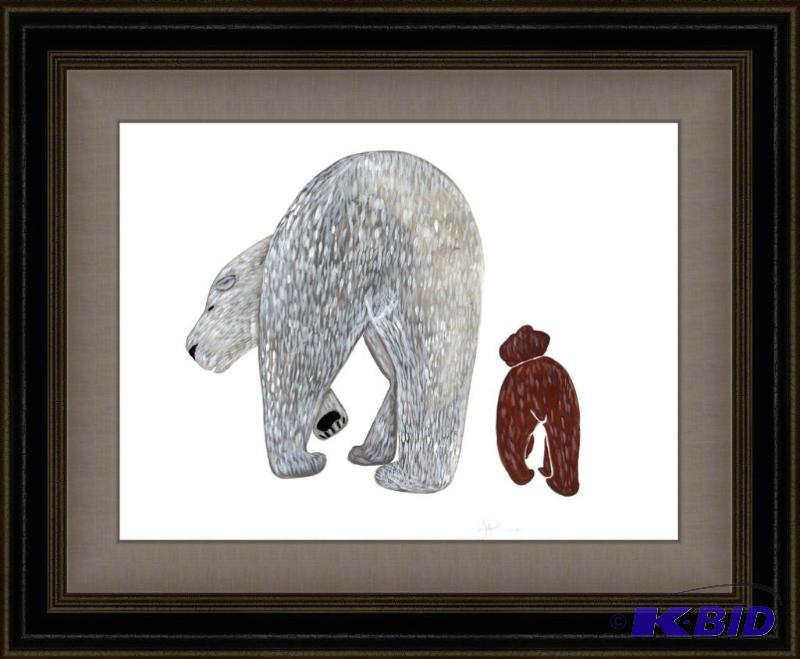 Polar Bears -Original  Gouache on Fine Grieves Paper - Signed