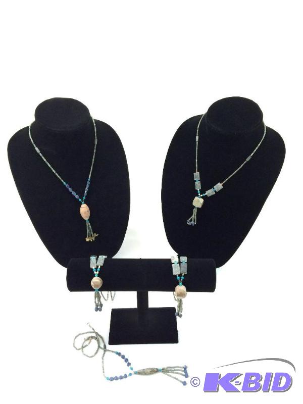 Large lot of 5 Stone and Bead Handmade Inuit Necklaces (only)