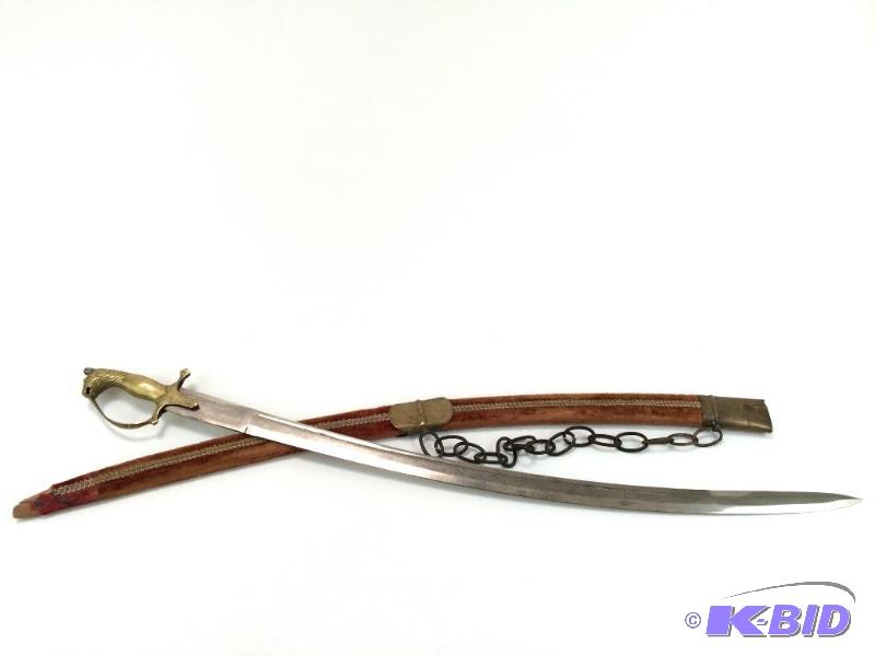 lot 13 image: Indian Saber  w Sheath 26 Blade