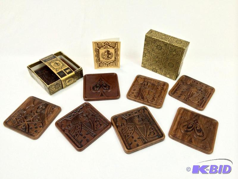 lot 15 image: Lot of 2 Vintage 3M Matina Playing Card Design Coaster Sets in Original Boxes