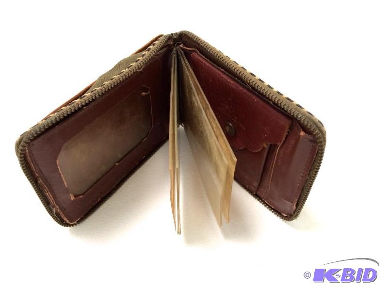 lot 3 image: Vintage  Tooled Leather Wallet with Western Saddle Motif