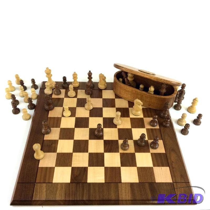 lot 12 image: Wooden Chess Set - Made for Genos & Totinos Pizza Company Employees