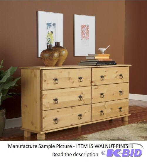 lot 27 image: 6 Drawer Finca Dresser - ITEM IS WALNUT FINIS...