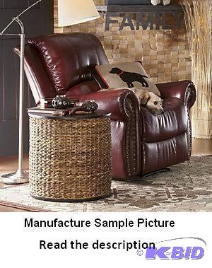 lot 78 image: Crimson Nailhead Recliner - This comfy reclin...