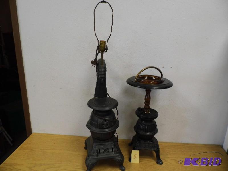 Pot Belly Stove Lamp and Ashtray