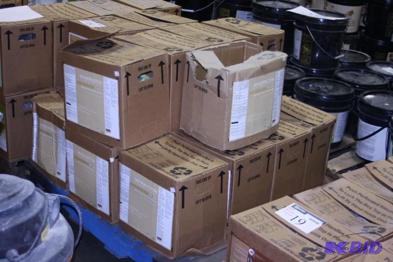 lot 18 image: Boxes of Mannington Commercial RV-500 Thermopastic Polyolefin Adhesive For CarpetTile